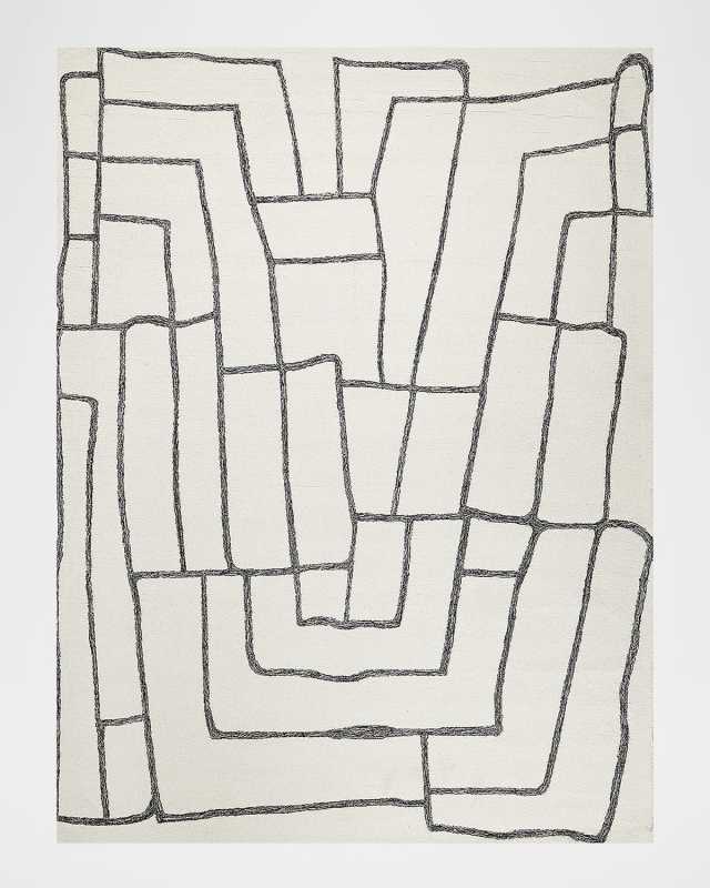Tangiers Hand-Tufted Ivory/Black Rug, 6' x 9'